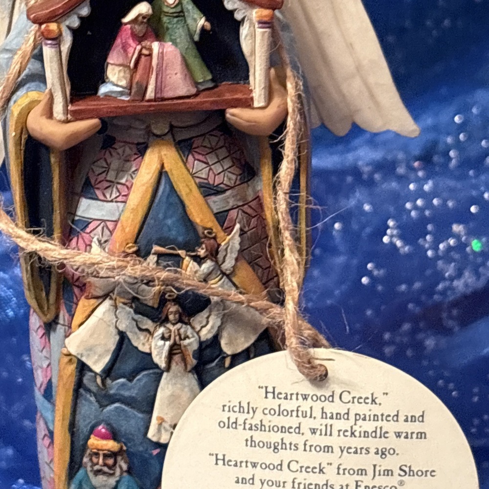 Jim Shore Angel Nativity Scene Christmas Ornament Holding Stable - Picture 11 of 15